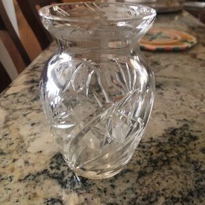 Vintage Italian GlassVase with Floral Abstract Pattern
